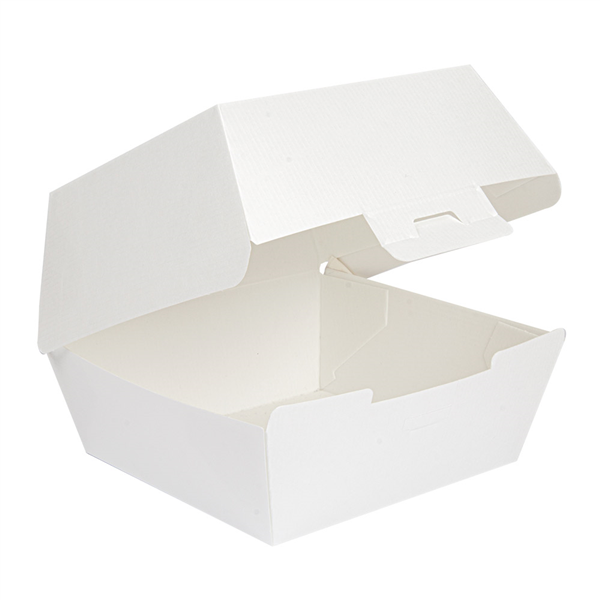 BOÎTES HAMBURGER "THEPACK" 230 G/M2 13x12,5x9 CM (M) BLANC CARTON ONDULÉ NANO-MICRO (500 UNITÉ) - Garcia de Pou