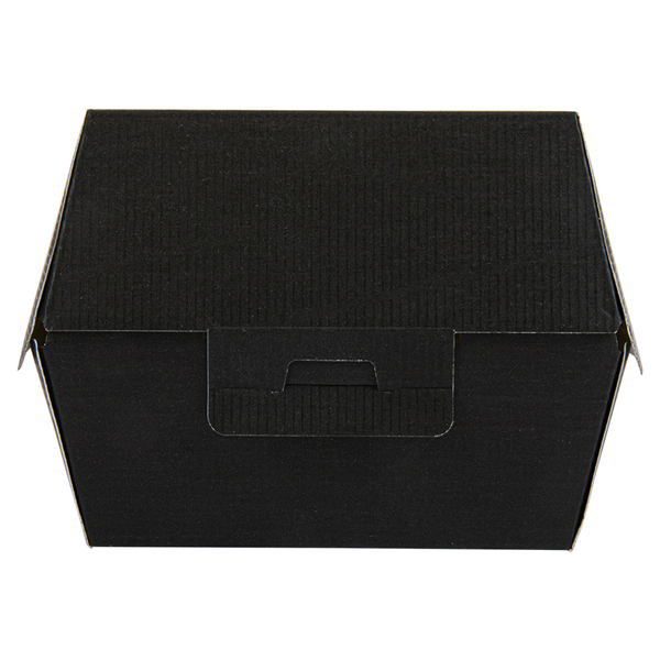 BOÎTES HAMBURGER "THEPACK" 230 G/M2 13x12,5x9 CM (M) NOIR CARTON ONDULÉ NANO-MICRO (500 UNITÉ) - Garcia de Pou