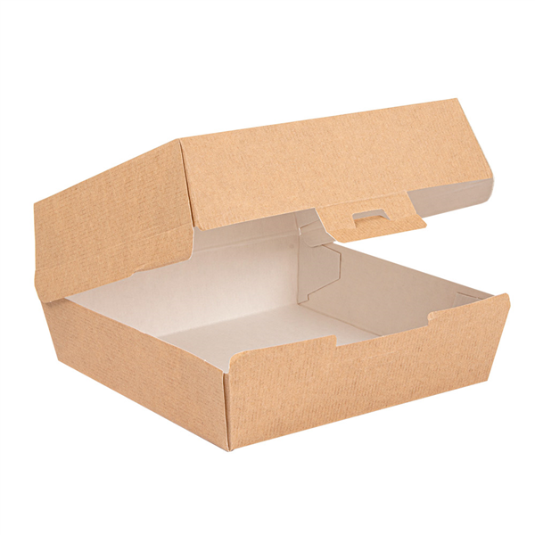 BOÎTES HAMBURGER "THEPACK" 220 G/M2 14,2x13,7x6,1 CM (L) NATUREL CARTON ONDULÉ NANO-MICRO (500 UNITÉ) - Garcia de Pou