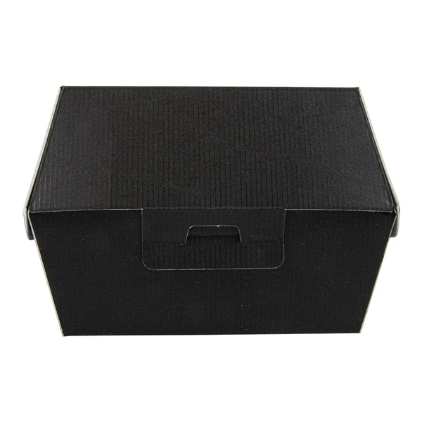 BOÎTES HAMBURGER "THEPACK" 230 G/M2 14,4x13,6x9,2 CM (L+) NOIR CARTON ONDULÉ NANO-MICRO (500 UNITÉ) - Garcia de Pou