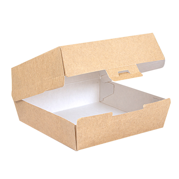 BOÎTES HAMBURGER "THEPACK" 220 G/M2 17,6x16,8x7,8 CM (XL) NATUREL CARTON ONDULÉ NANO-MICRO (300 UNITÉ) - Garcia de Pou