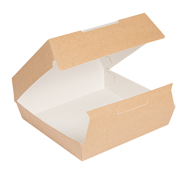 BOÎTES "LARGE LUNCH BOX" "THEPACK" 250 G/M2 23,5x24x8,7 CM NATUREL CARTON ONDULÉ NANO-MICRO (150 UNITÉ) - Garcia de Pou