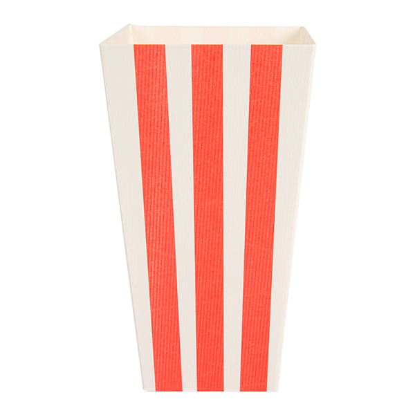 RECIPIENTS POP-CORNS "THEPACK STRIPES" 2 L 8x11x20,5 CM BLANC CARTON ONDULÉ NANO-MICRO (600 UNITÉ) - Garcia de Pou