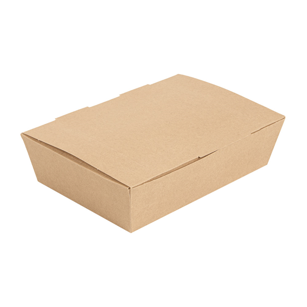 BOÎTES "LUNCH BOX" COUVERCLES "THEPACK" 1000 ML (32 oz) 220 G/M2 20,5x14,6x5 CM NATUREL CARTON ONDULÉ NANO-MICRO (360 UNITÉ) - Garcia de Pou