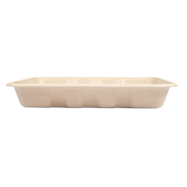 PLATEAUX "BIONIC" 600 ML 22x16x3,5 CM NATUREL BAGASSE (400 UNITÉ) - Garcia de Pou