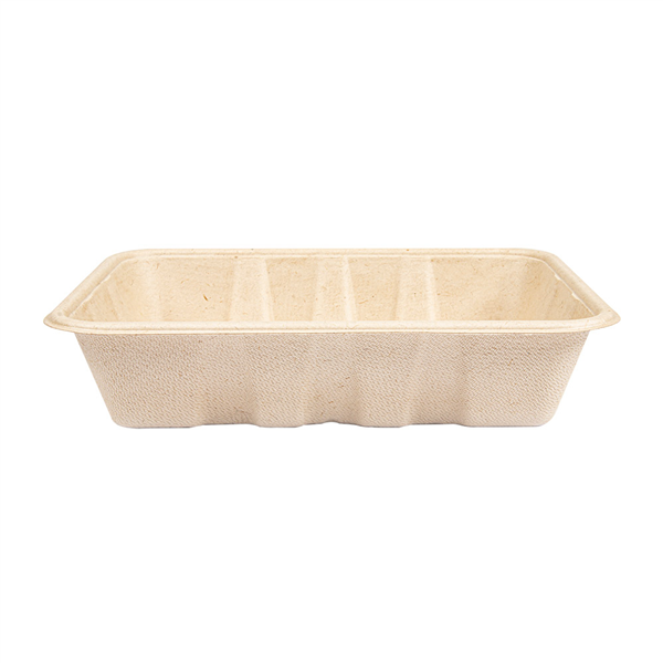 PLATEAUX "BIONIC" 1000 ML 22x16,5x4,7 CM NATUREL BAGASSE (400 UNITÉ) - Garcia de Pou