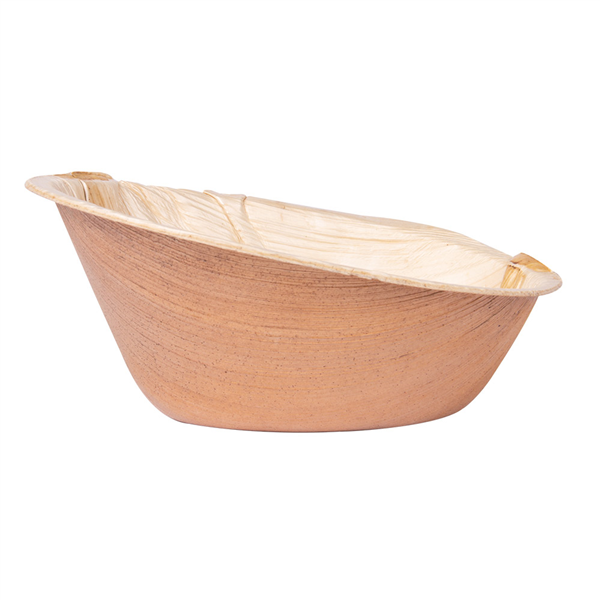 BOL OVALE COURBE "ARECA" 160 ML 14x10x6,4 CM NATUREL ARECA (200 UNITÉ) - Garcia de Pou