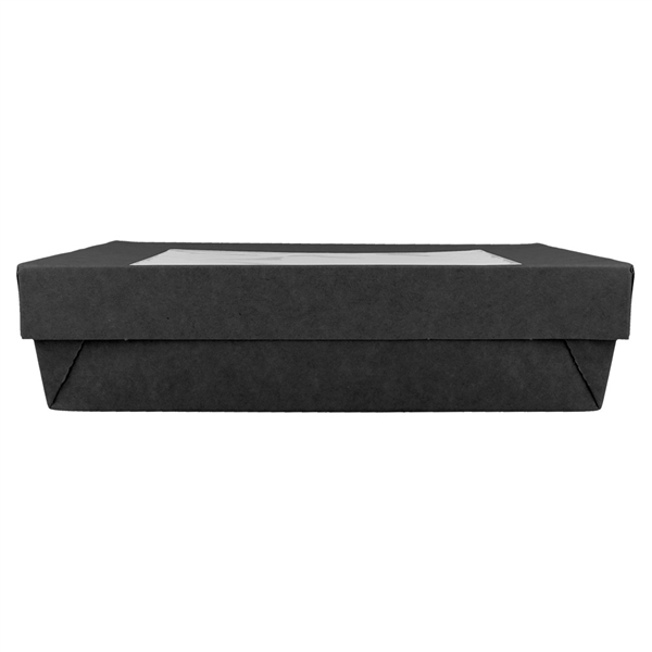 PETITES BOÎTES+COUVERCLES AVEC FÊNETRE 750 ML 270 + 18 PE G/M2 14x14x5 CM NOIR CARTON (250 UNITÉ) - Garcia de Pou