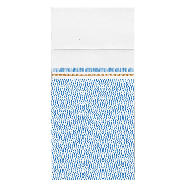 SERVIETTES KANGOUROU "LIKE LINEN - AZUR" 70 G/M2 40x40 CM BLANC/BLEU SPUNLACE (700 UNITÉ) - Garcia de Pou