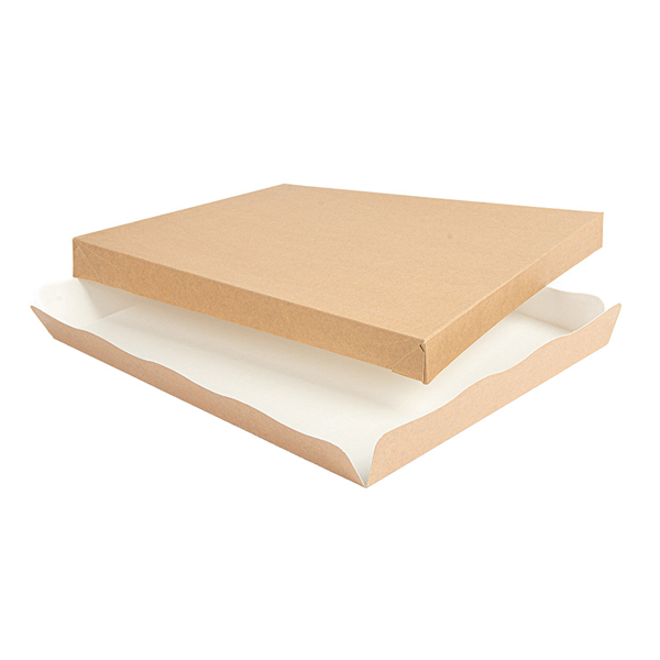 PLATEAUX + COUVERCLE "THEPACK" 240 G/M2 32x27x4,5 CM NATUREL CARTON ONDULÉ NANO-MICRO (150 UNITÉ) - Garcia de Pou