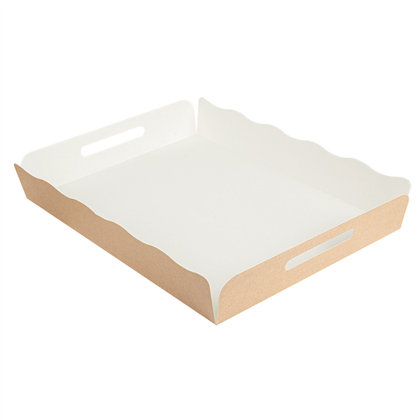 PLATEAUX + COUVERCLE "THEPACK" 290 G/M2 40,5x30,5x6 CM NATUREL CARTON ONDULÉ MICROCANAL (150 UNITÉ) - Garcia de Pou