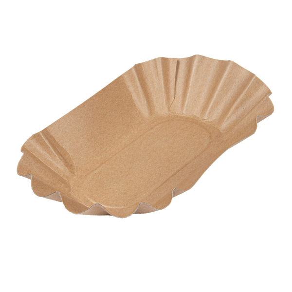 PLATEAUX OVALES  300 G/M2 17,5x10,5x3 CM NATUREL KRAFT (2000 UNITÉ) - Garcia de Pou