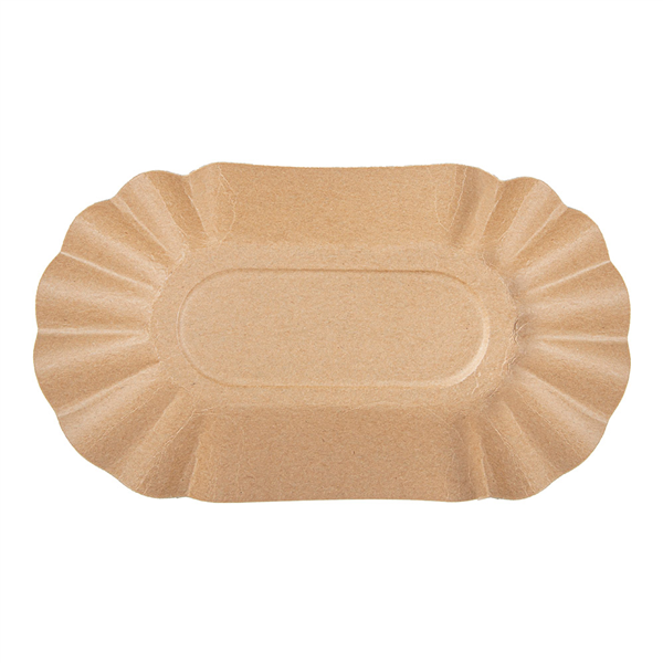 PLATEAUX OVALES  300 G/M2 19,5x11x3,2 CM NATUREL KRAFT (1000 UNITÉ) - Garcia de Pou