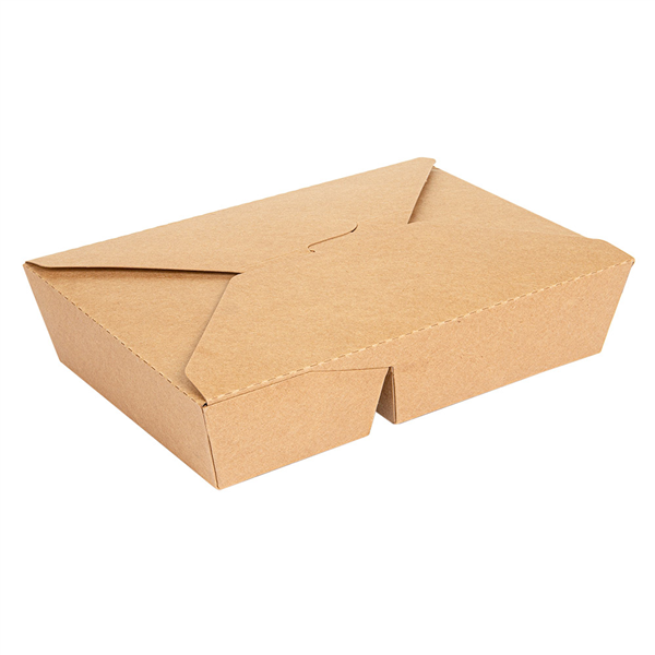 BOÎTES AMÉRICAINES 2 COMPART. 740 + 530 ML 300 + 20 PE G/M2 21,3x15,5x4,6 CM NATUREL KRAFT (200 UNITÉ) - Garcia de Pou