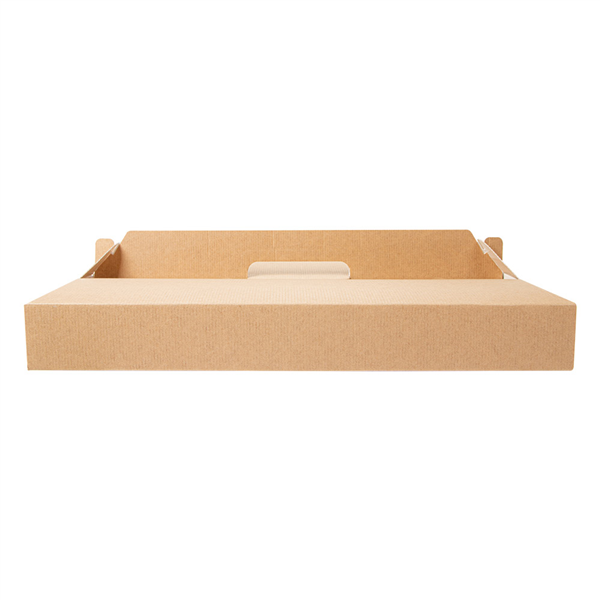 BOÎTES AVEC ANSE "THEPACK" 330 G/M2 32x32x3,8 CM NATUREL CARTON ONDULÉ MICROCANAL (100 UNITÉ) - Garcia de Pou