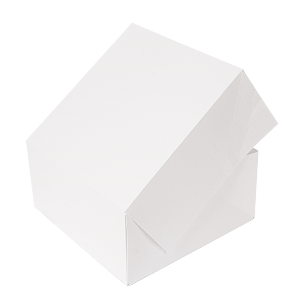 BOÎTES PATISSERIES SANS FENÊTRE "THEPACK" 250 G/M2 24x24x12 CM BLANC CARTON ONDULÉ NANO-MICRO (100 UNITÉ) - Garcia de Pou