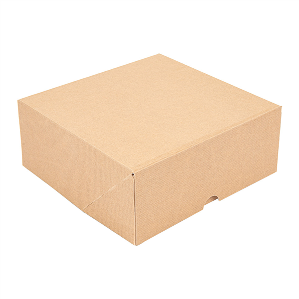 BOÎTES PATISSERIES SANS FENÊTRE "THEPACK" 240 G/M2 18x18x7,5 CM NATUREL CARTON ONDULÉ NANO-MICRO (200 UNITÉ) - Garcia de Pou