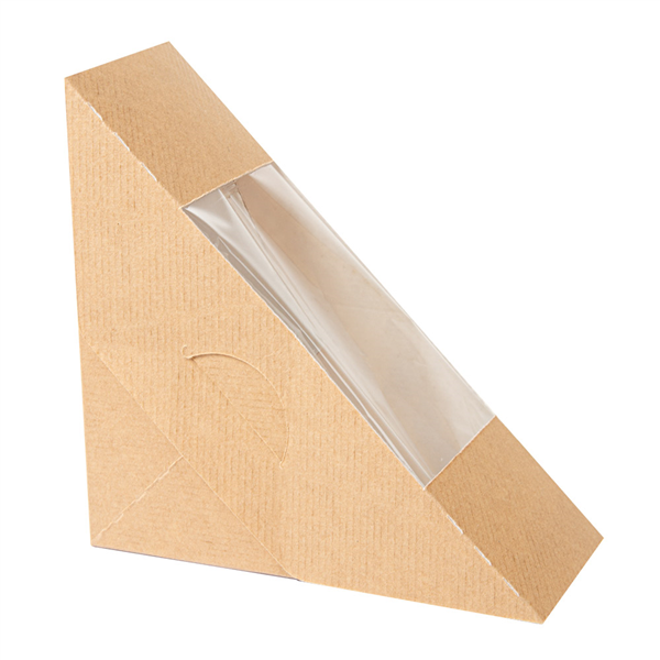 BOÎTES SANDWICH AVEC FENÊTRE - SIMPLE "THEPACK" 220 G/M2 + OPP 12,4x12,4x5,5 CM NATUREL CARTON ONDULÉ NANO-MICRO (500 UNITÉ) - Garcia de Pou