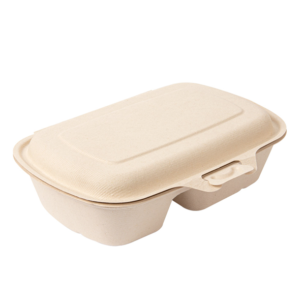 COQUILLES 2 COMPART. "BIONIC" 900 ML 22,4x14x6 CM NATUREL BAGASSE (400 UNITÉ) - Garcia de Pou