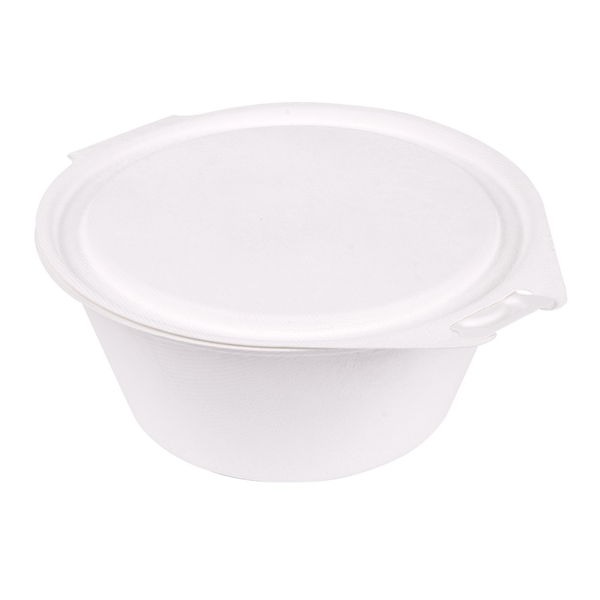 RÉCIPIENTS AVEC CHARNIERE "BIONIC" 600 ML 18x13,5x5 CM BLANC BAGASSE (300 UNITÉ) - Garcia de Pou