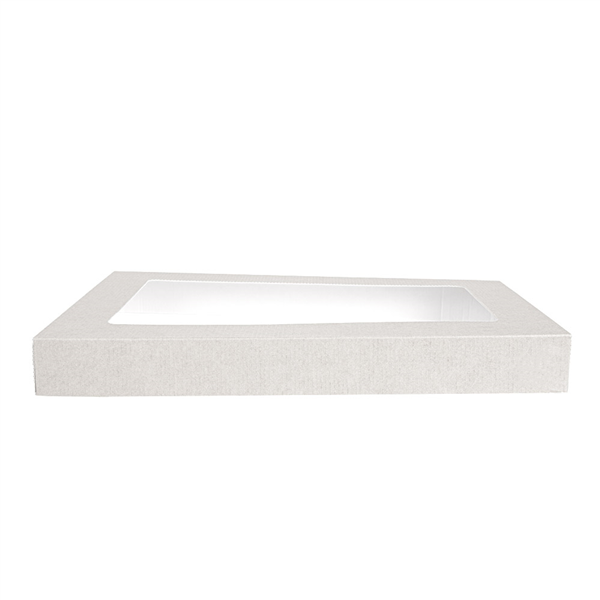 COUVERCLES AVEC FENÊTRE POUR BOÎTES 254.71 "THEPACK" 250 G/M2 22x15x2 CM BLANC CARTON ONDULÉ NANO-MICRO (50 UNITÉ) - Garcia de Pou