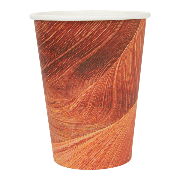 GOBELETS BOISSONS CHAUDES 1 PAROI "ARIZONA" 360 ML 300 + 18 PE G/M2 Ø9/6x11 CM MARRON CARTON (900 UNITÉ) - Garcia de Pou