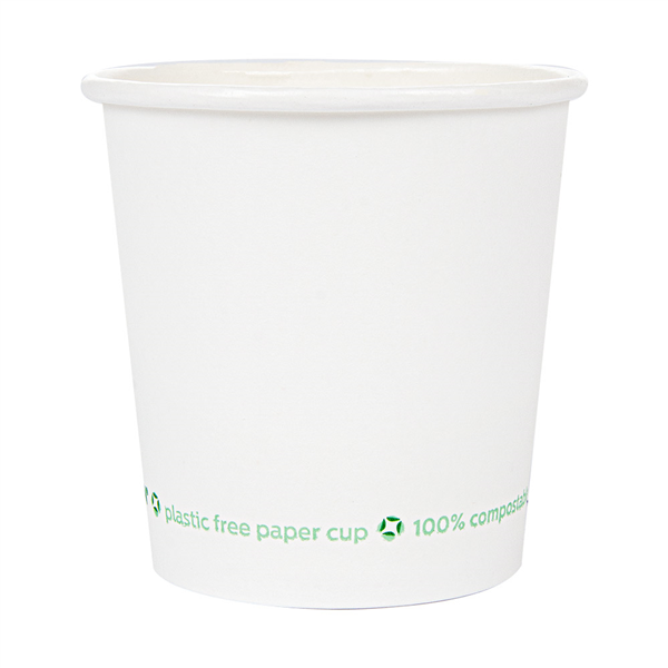 GOBELETS EN PAPIER 1 PAROI "PLASTIC FREE" 120 ML 230 G/M2 Ø6,3/4,5x6 CM BLANC CARTON (1000 UNITÉ) - Garcia de Pou