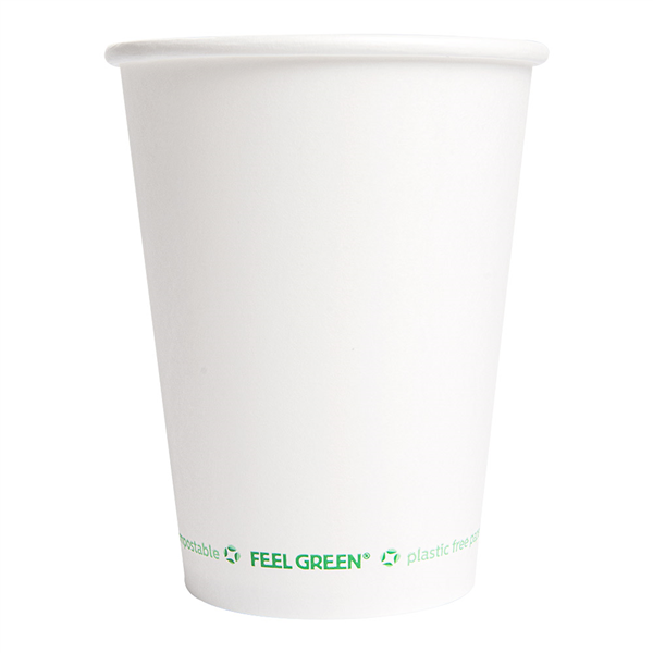 GOBELETS EN PAPIER 1 PAROI "PLASTIC FREE" 360 ML 300 G/M2 Ø9/6x11 CM BLANC CARTON (1000 UNITÉ) - Garcia de Pou