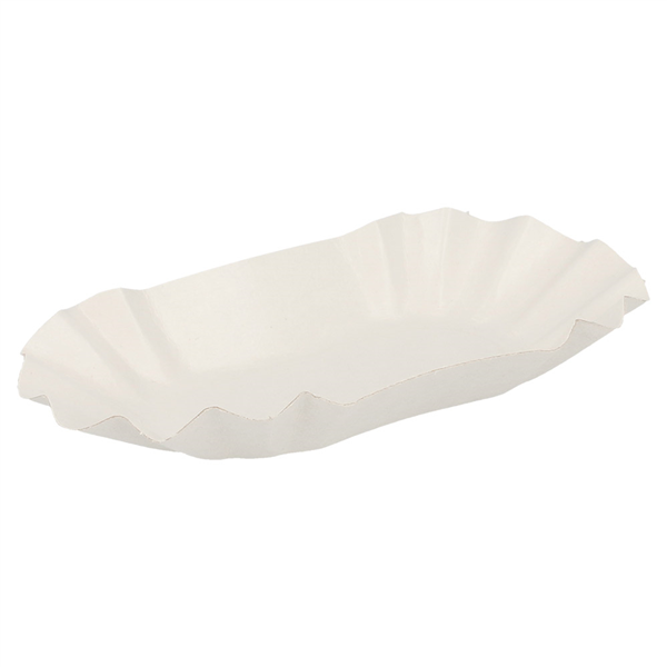 PLATEAUX OVALES  320 G/M2 22x14x3,75 CM BLANC CARTON (1000 UNITÉ) - Garcia de Pou