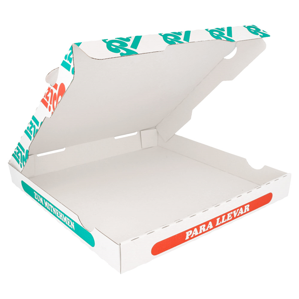 BOÎTES PIZZA MICROCANNELURE 100% VIERGE  340 G/M2 29x29x3,5 CM BLANC CARTON (100 UNITÉ) - Garcia de Pou