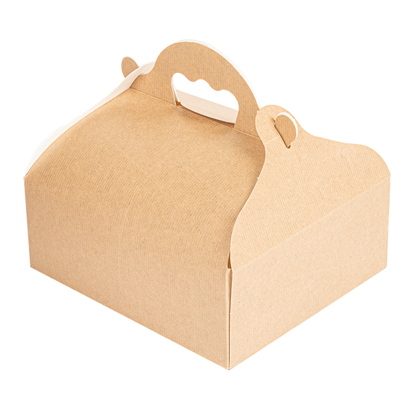 BOÎTES AVEC ANSES PÂTISSERIE "THEPACK" 240 G/M2 16x18x7 CM NATUREL CARTON ONDULÉ NANO-MICRO (200 UNITÉ) - Garcia de Pou