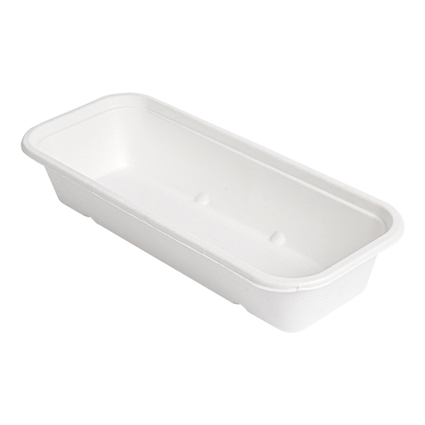 PLATEAUX "BIONIC" 500 ML 22,5x9,6x4,3 CM BLANC BAGASSE (600 UNITÉ) - Garcia de Pou