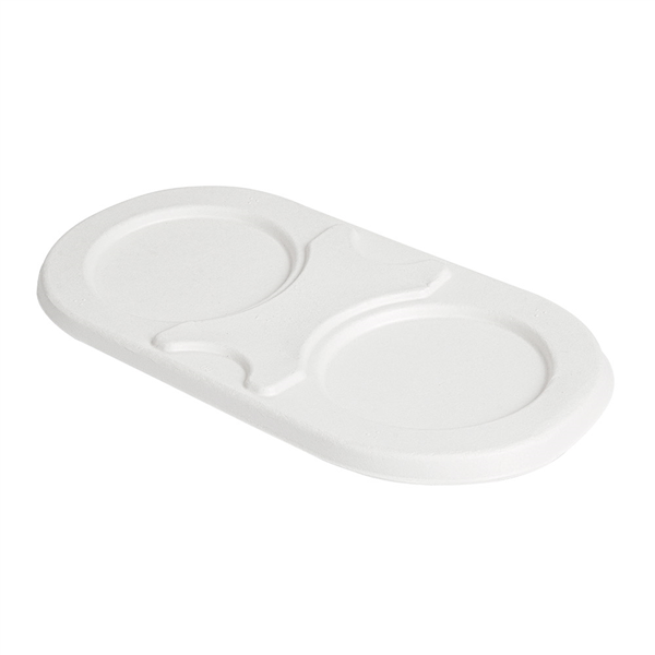 COUVERCLES LUNCH BOX "BIONIC" 800 ML 24,8x12,5x1,4 CM BLANC BAGASSE (500 UNITÉ) - Garcia de Pou