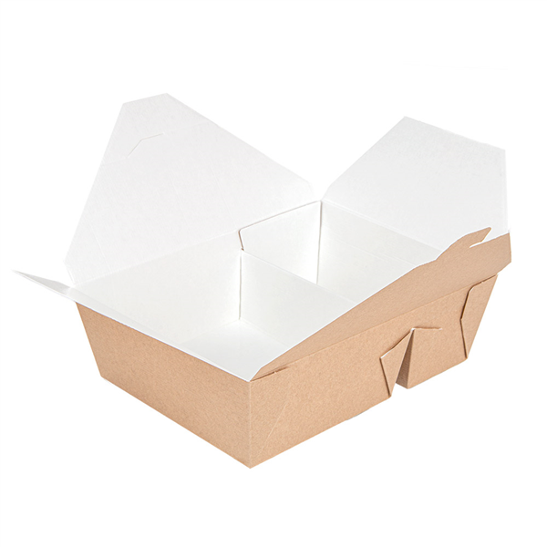 BOÎTES AMÉRICAINES 2 COMPART. "THEPACK" 1320 + 660 ML 240 + 12PP G/M2 19,6x14x6,2 CM NATUREL CARTON ONDULÉ NANO-MICRO (200 UNITÉ) - Garcia de Pou