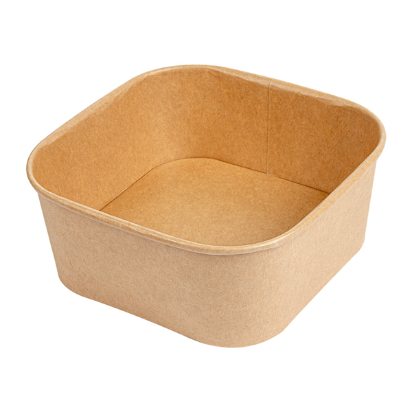 RÉCIPIENTS CARRÉS 1230 ML 320 + 26 PE G/M2 16,7x16,7x6,6 CM NATUREL KRAFT (300 UNITÉ) - Garcia de Pou