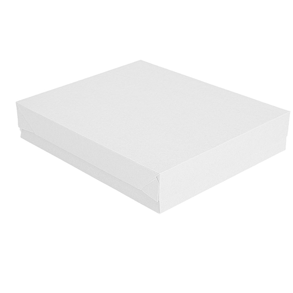 PLATEAUX + COUVERCLE "THEPACK" 230 G/M2 32x27x4,5 CM BLANC CARTON ONDULÉ NANO-MICRO (150 UNITÉ) - Garcia de Pou