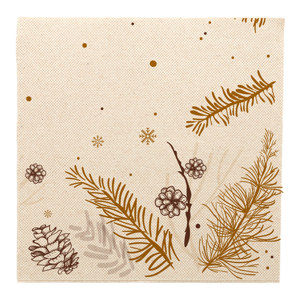 SERVIETTES "DOUBLE POINT" ECOLABEL "WINTER" 19 G/M2 40x40 CM NATUREL OUATE RECYCLÉE (1200 UNITÉ) - Garcia de Pou