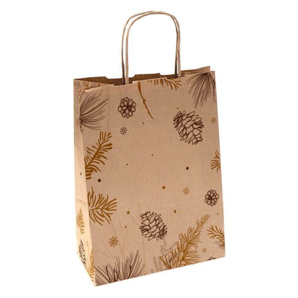 SACS SOS AVEC ANSES "WINTER" 80 G/M2 26+14x32 CM NATUREL KRAFT (250 UNITÉ) - Garcia de Pou