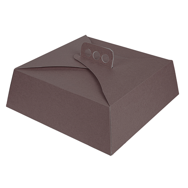 BOÎTES GÂTEAUX CARRÉES "THEPACK" 250 G/M2 30x30x10 CM CHOCOLAT CARTON ONDULÉ NANO-MICRO (100 UNITÉ) - Garcia de Pou