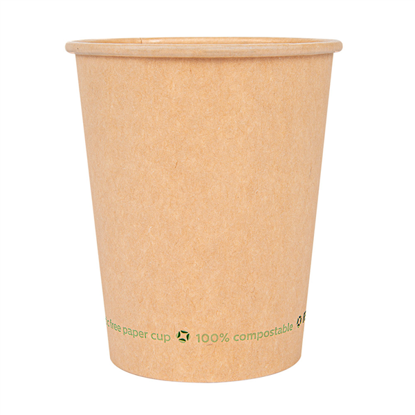 GOBELETS EN PAPIER 1 PAROI "PLASTIC FREE" 240 ML 280 G/M2 Ø8/5,6x9,2 CM MARRON CARTON (1000 UNITÉ) - Garcia de Pou