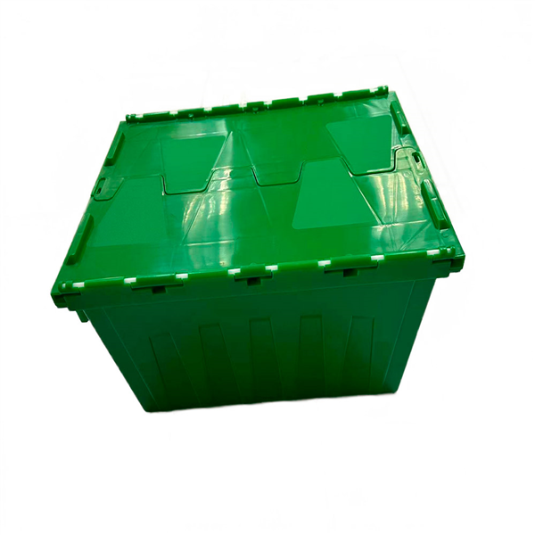 RÉCIPIENT EMBOÎTABLE AVEC COUVERCLE INTÉGRÉ 55 L 60x40x31,7 CM VERT PP (1 UNITÉ)