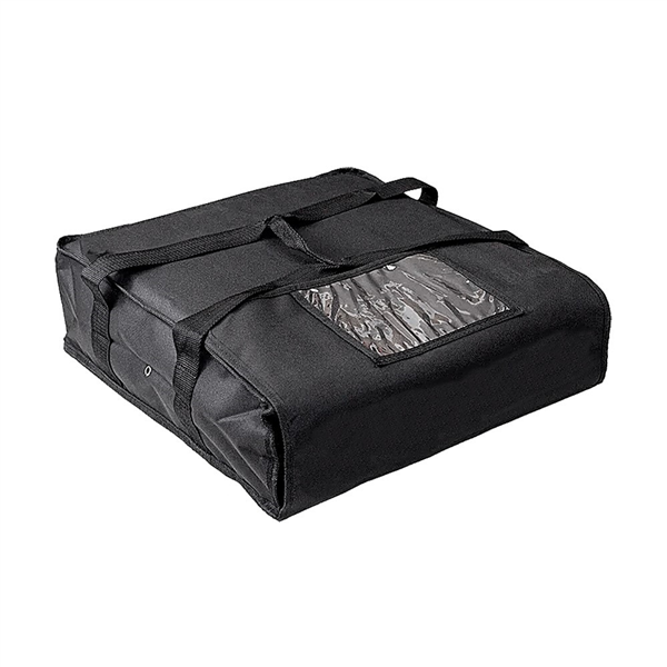 VALISE TRANSPORT 2 BOÎTES PIZZA  55,6x55x16,5 CM NOIR POLIÉSTER+PEVA (1 UNITÉ)