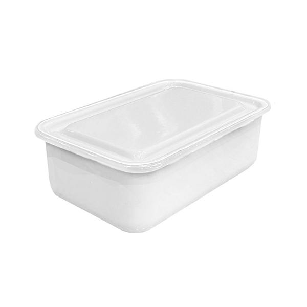 RÉCIPIENTS AVEC COUVERCLE "ENAMELWARE" 2100 ML 23,5x19x9 CM BLANC FER ÉMAILLÉ (3 UNITÉ)