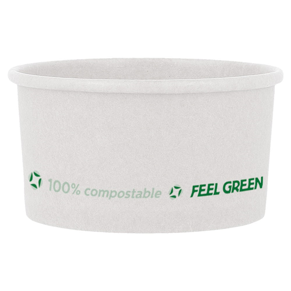 POTS À GLACES "PLASTIC FREE" 120 ML 230 G/M2 Ø7,7x4,7 CM BLANC CARTON (2000 UNITÉ)