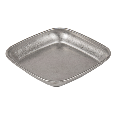 PLATES CARRÉS "ARTINOX" 65 ML 9x9x1,4 CM ARGENTE INOX (20 UNITÉ)