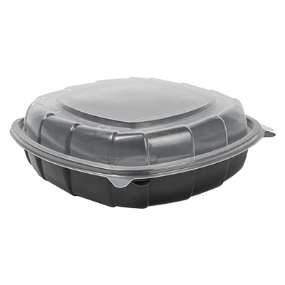 RÉCIPIENTS AVEC COUVERCLE CHARNIÈRE MICRO-ONDABLES 1370 ML 25,1x25,8x7,4 CM NOIR PP (100 UNITÉ)