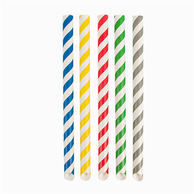 PAILLES DROITES À FRANGES "BUBBLE TEA" "PAPER"  Ø1,2x20 CM ASSORTI PAPIER (2400 UNITÉ)