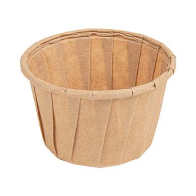 POTS TRAITEUR PLISSÉ 45 ML (1,5 oz) 80 G/M2 Ø5/3,6x3,1 CM NATUREL PARCH.INGRAISSABLE (250 UNITÉ)