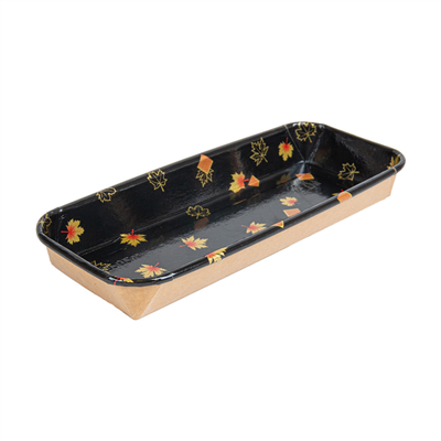 RÉCIPIENTS POUR "SUSHI"  20PE + 280 +16PE G/M2 22,1x9,1x2,4 CM NOIR KRAFT (600 UNITÉ)