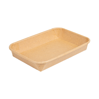 RÉCIPIENTS POUR "SUSHI"  20PE + 280 +16PE G/M2 16,5x11,5x2,4 CM NATUREL KRAFT (600 UNITÉ)
